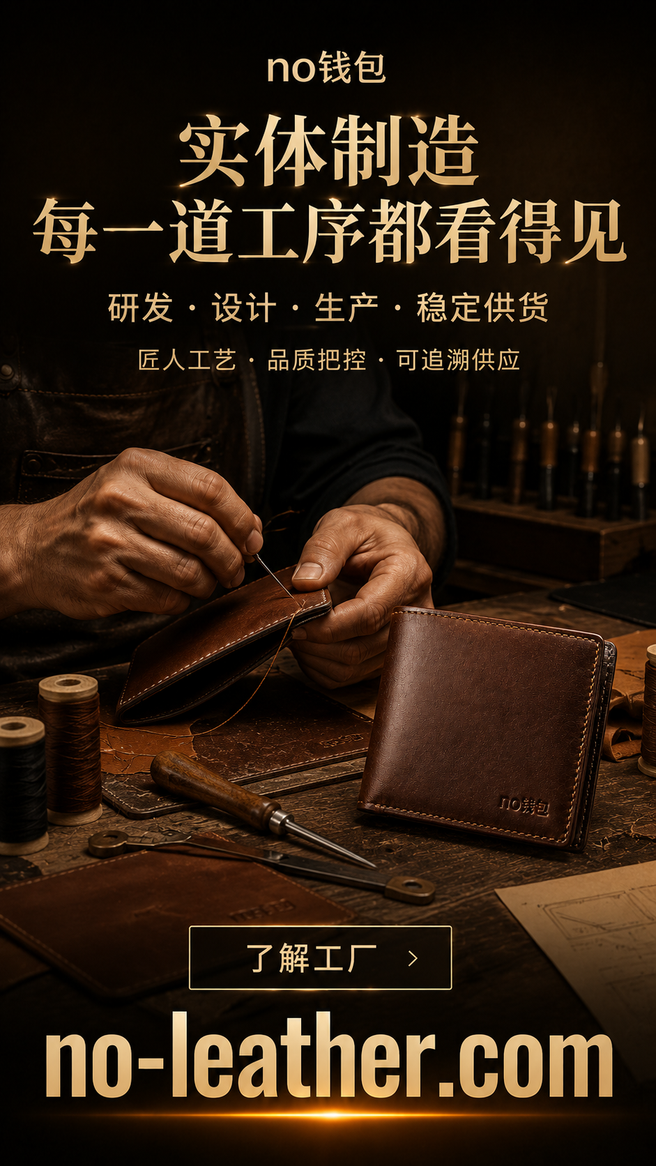 no钱包实体制造工厂手工缝制车间